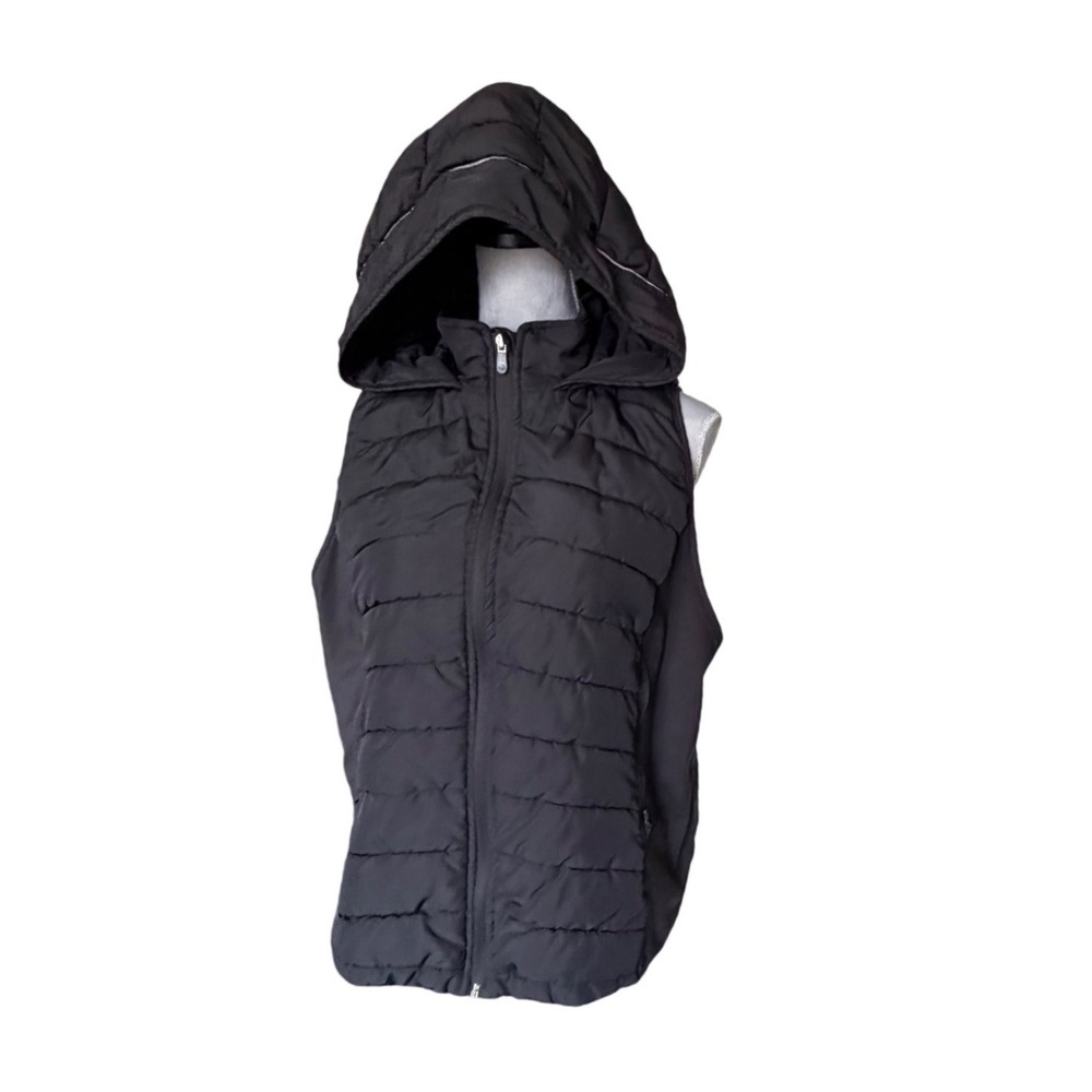 Tangerine Women Black Quilted Puffer Hooded Active Vest XXL F10613SC607/2